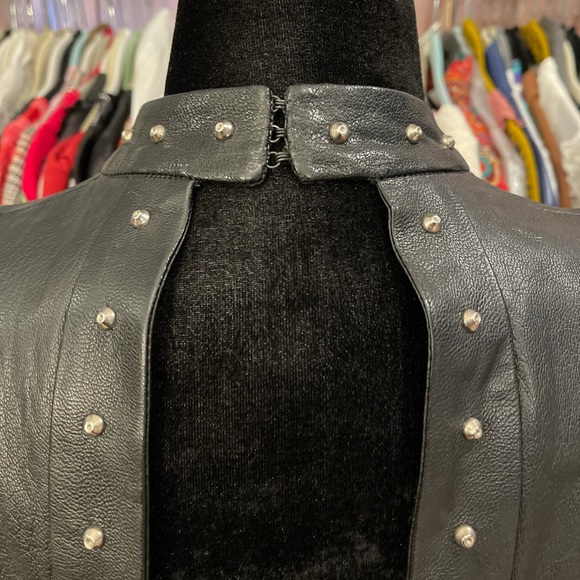 SAINT LAURENT leather mini dress - Picture 8 of 8